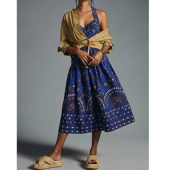 anthropologie blue midi dress Saylor Anthropologie Ina Midi Dress – White Chocolate Couture main image 1
